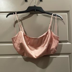 Pink Silk Crop Top